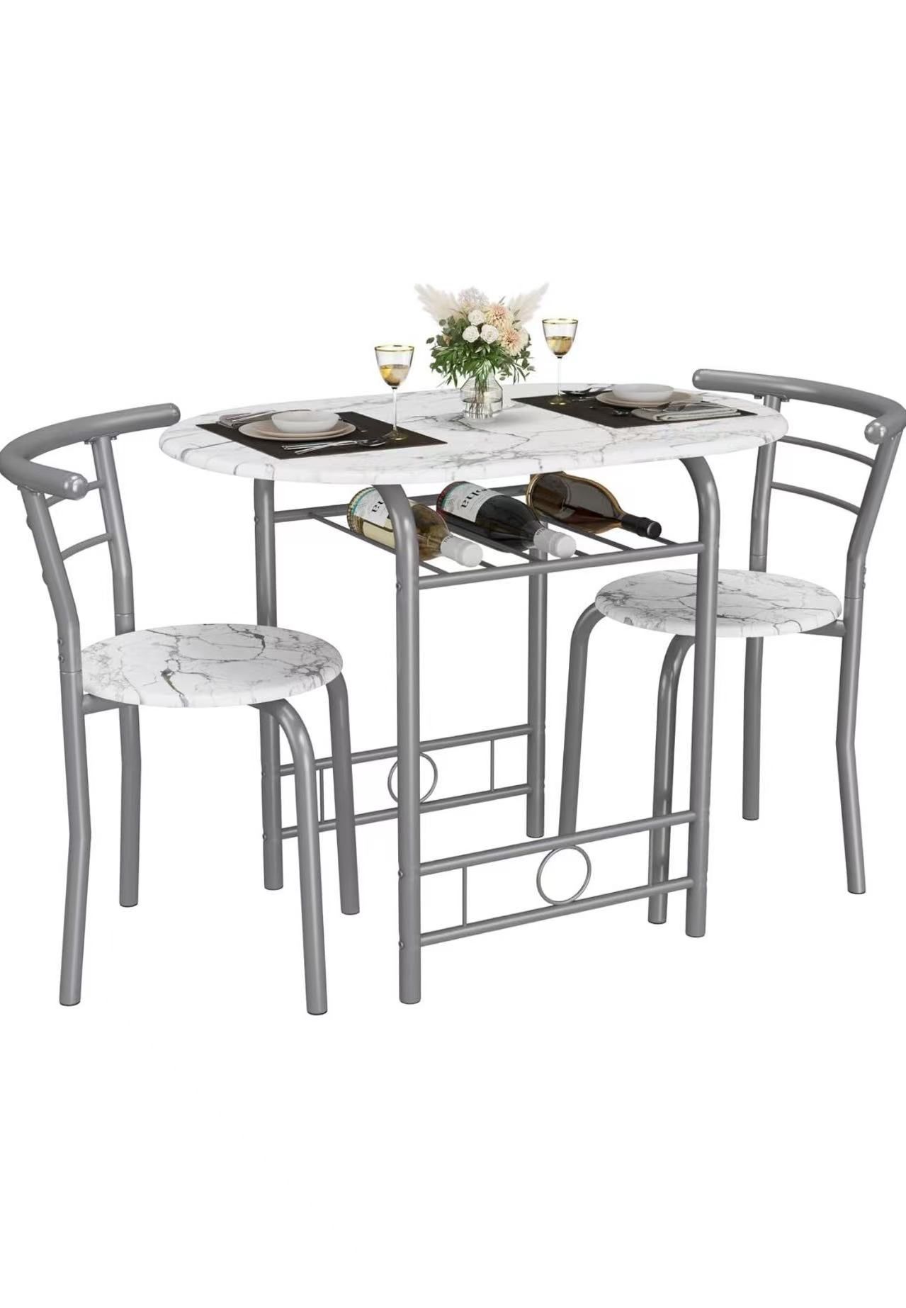 ❤️On sale 🔥3-Piece Wooden Round Table & Chair Set