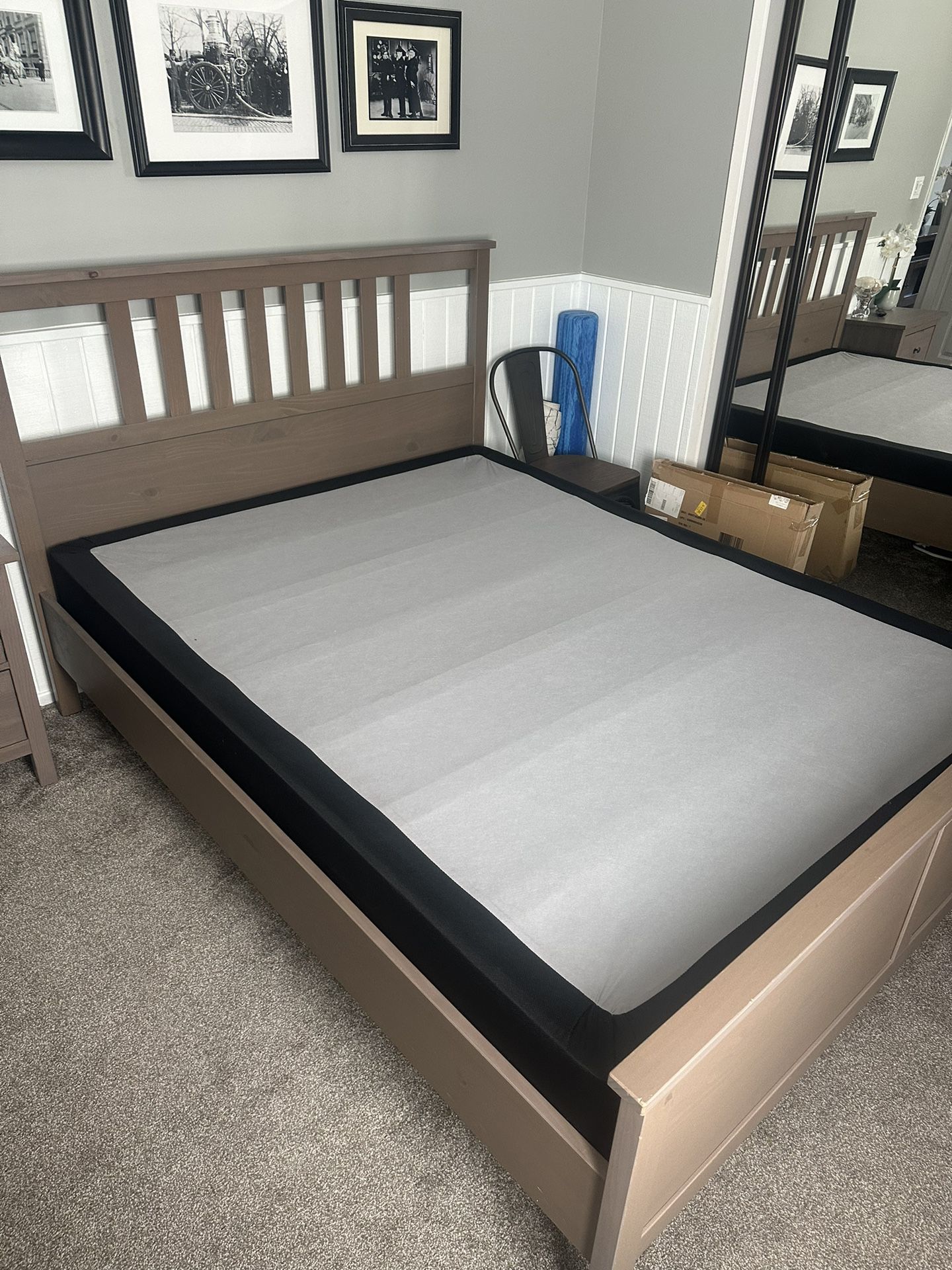 Hemnes Queen Bed Frame And Box Springs 
