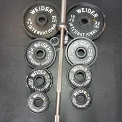 OLYMPIC BAR AND WEIGHTS 