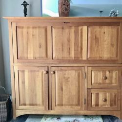 Custom-built, Beautiful, Solid Wood Desk/Cabinet