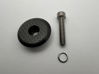 Carbon Fiber 3k Headset Stem Cap & Bolt 1-1/8” New!