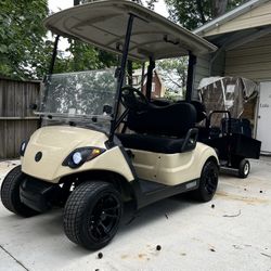 2018 GAS Yamaha Golf Cart & Trailer 