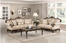 Brand new brown chenille and silk-like linen traditional sofa + loveseat 2PCs set