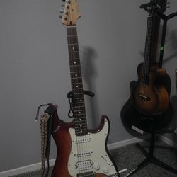 Special Edition Red Sunburst HSS Made In Mexico Fender Stratocaster 