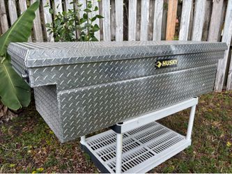 Husky 71" Aluminum Truck Tool Box Crossbed Full Size Pickup Diamond Plate - With 2 Keys