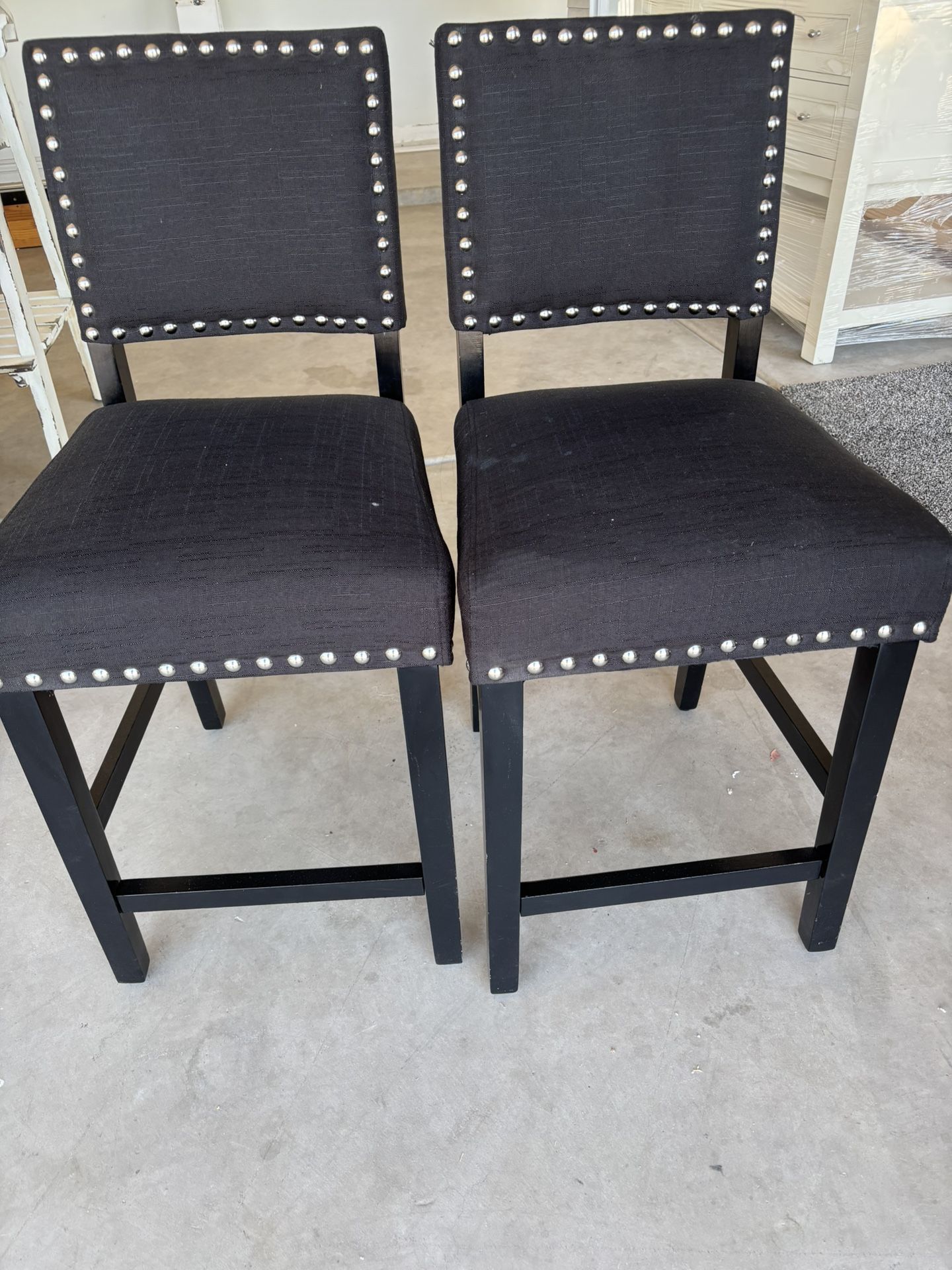 2 Black Bar Stools