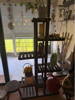 Giantex Wooden Multi-Tier Plant Stand