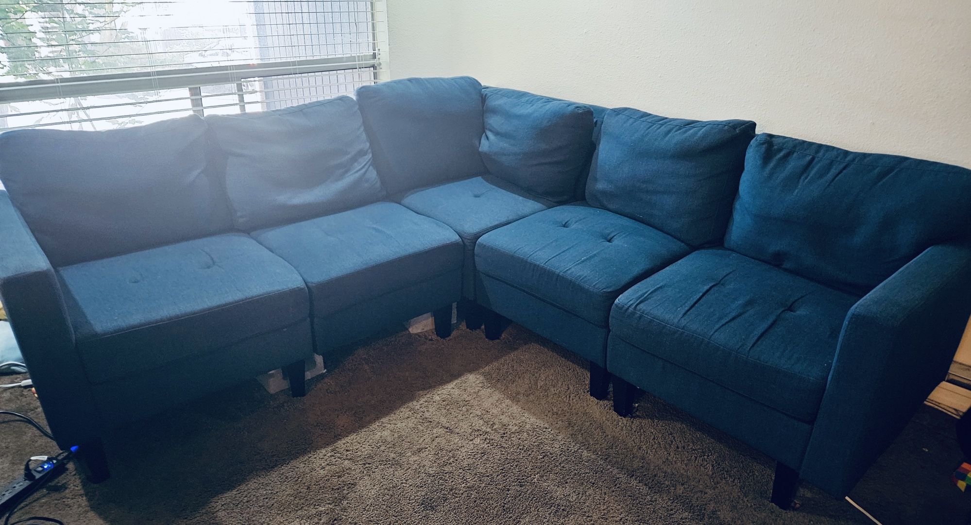 Blue Modular L Shape Couch - Free