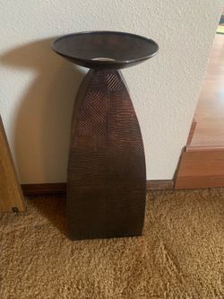 🕯️ Pier 1 Imports Bronze Textured Floor Candle Holder