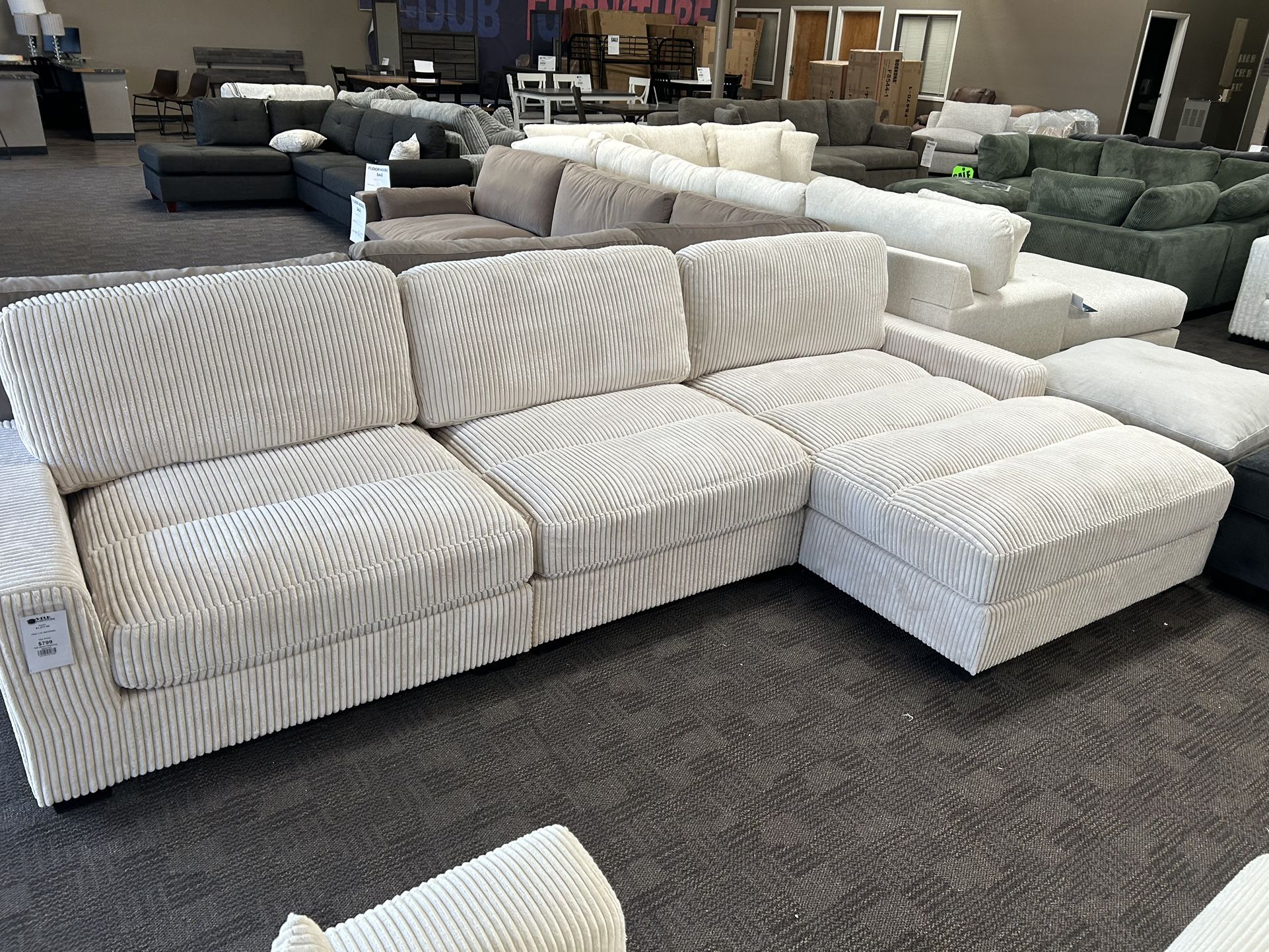 Deep Comfy Cream Sectional