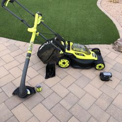 Ryobi Rechargeable Mower And Trimmer
