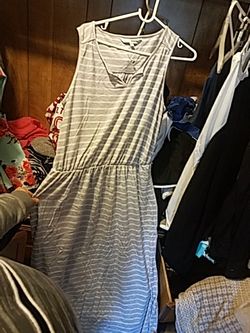 Grey Striped Dress Size L