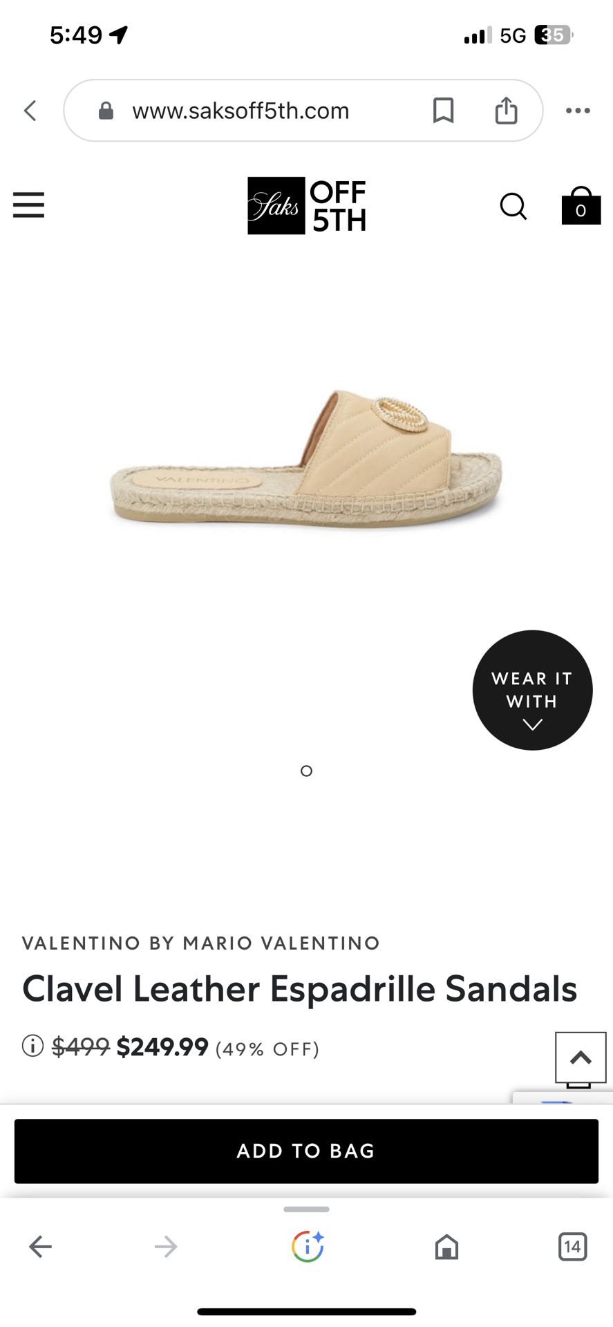 Valentino flat slid sandals brand new 