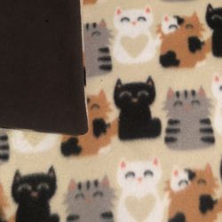 Kitty Cat Blanket Blanket Double Fleece Reversiable 23”x30”