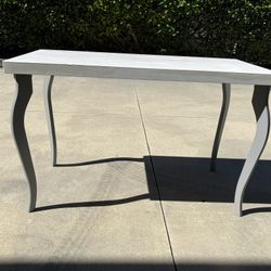 White Table Silver Legs