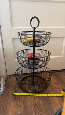 Large 3 tier metal fruit basket