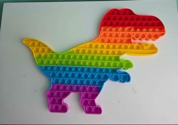 Jumbo Rainbow T-Rex Dinosaur Pop It Fidget