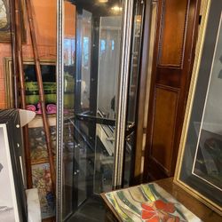 Perfect Size Awesome Display Case Cabinet With Five Glass Shelves Opens On Sides