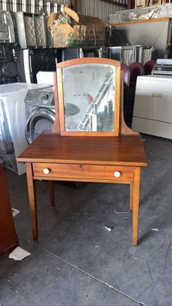 Vintage Wooden Dressing Table / Vanity with Mirror