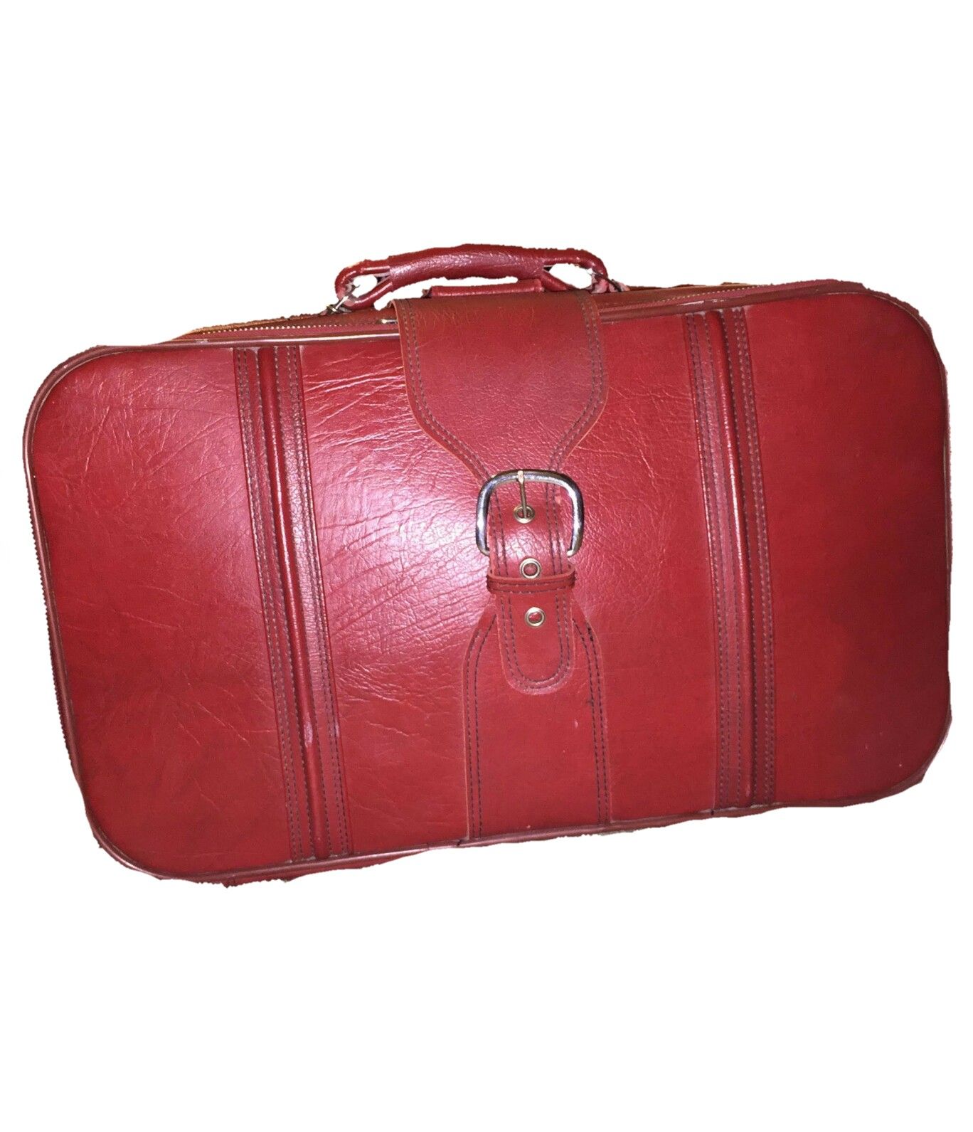 Vintage Sears 9000 Red Traveler Explorer Suitcase