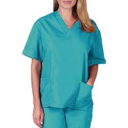 Natural Uniforms womens size M medium pockets medical scrubs uniform shirt top suit nurse top t tee