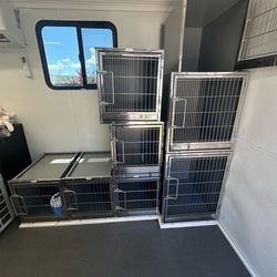 Aluminum buildable Dog crates 8 of 3 sizes for vets office, grooming, or Boarding