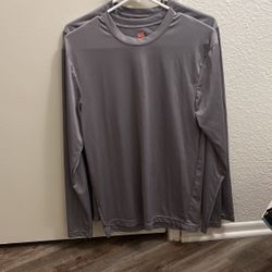 2 Size Small Hanes Cool Dri Grey Long Sleeve Tshirts
