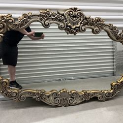Vintage Large Gold Ornate Mirror 59 X 38