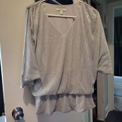 Silver Metallic Blouse