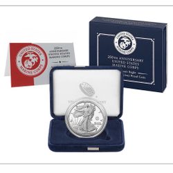  250th Anniversary United States Marine Corps American Eagle One Ounce Silver Proof Coin