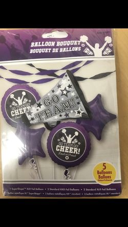 Cheerleading balloon bouquet purple