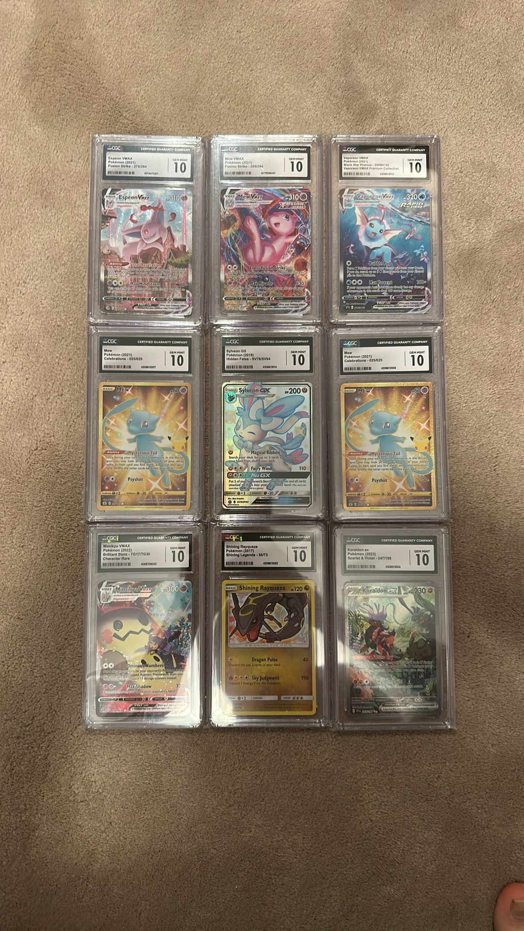 Collection Of Pokémon Cards Cgc 10s