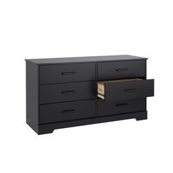 PREPAC Rustic Ridge 6-Drawer Dresser in Black