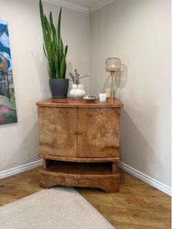 Solid Burl Wood Cabinet / Armoire / Bar Cabinet - Handcrafted Statement Piece⁠