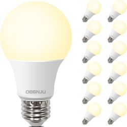 A19 LED Light Bulbs, 60 Watt Equivalent LED Bulbs, Soft White 2700K, 800 Lumens, E26 Standard Base, Non-Dimmable, 8.5W Warm White LED Bulbs for Bedroo