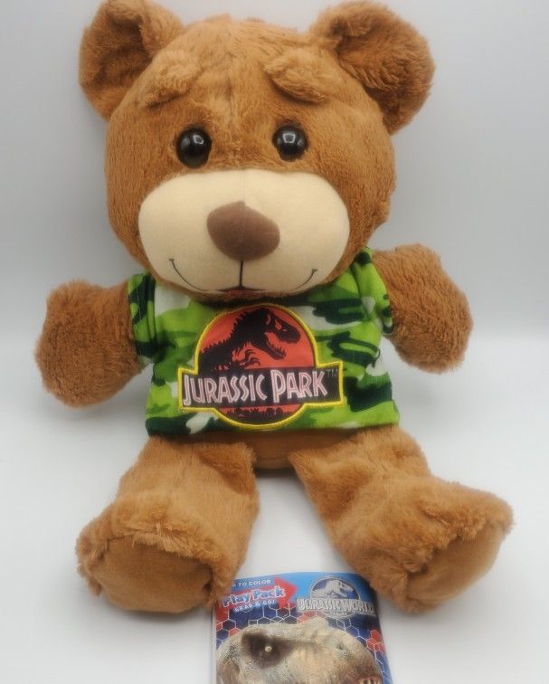 Large Jurassic Park Teddy Bear With Booklet