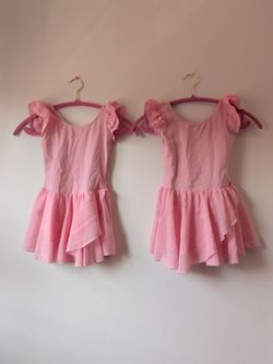Size 5-6 Arshiner Girls Pink Ballet Dance Leotard with Skirt