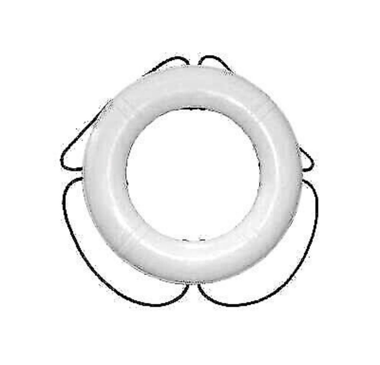 Dock Edge Dolphin Life Ring Buoy 24" White USA 1/Case 55-241-F