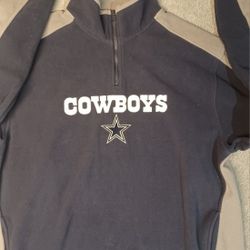 Men's Size Large Dallas Cowboys Pullover Reebok Half Zip  Coat Jacket Aikman Irvin Smith 