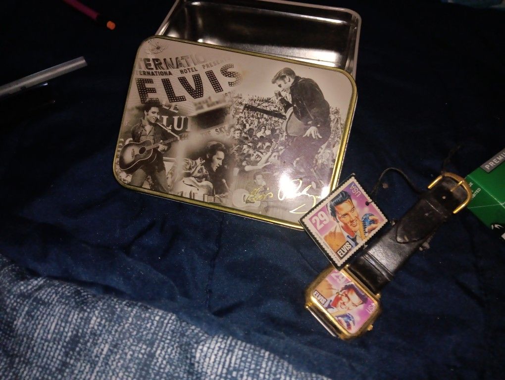 Elvis Presley Vintage Watch And Tin With Authentic Virtificate