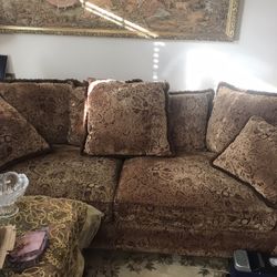 Living room set couch,love seat, ottoman and three coffee table set