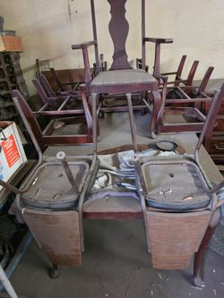 Antique table with 6 chairs