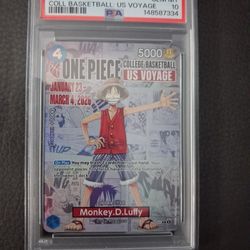 2026 One Piece "Monkey D Luffy " College Basketball PSA 10 GEM MINT!