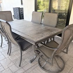 Outdoor Patio 7 Pcs Table And Chair Set