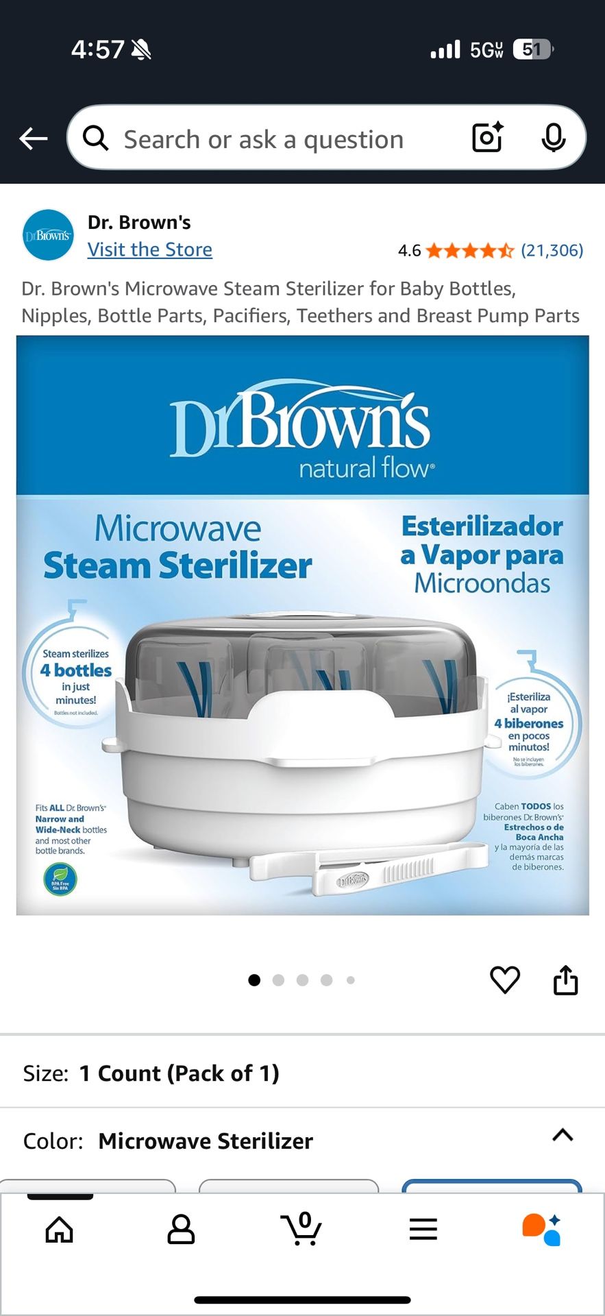 Dr. Brown Microwave Steam Sterilizer