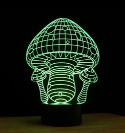 3-D night light with 7 colors changer