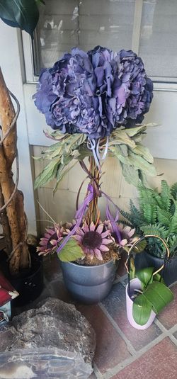 Custom Faux Floral Topiary Centerpiece (IKEA Ceramic Base)