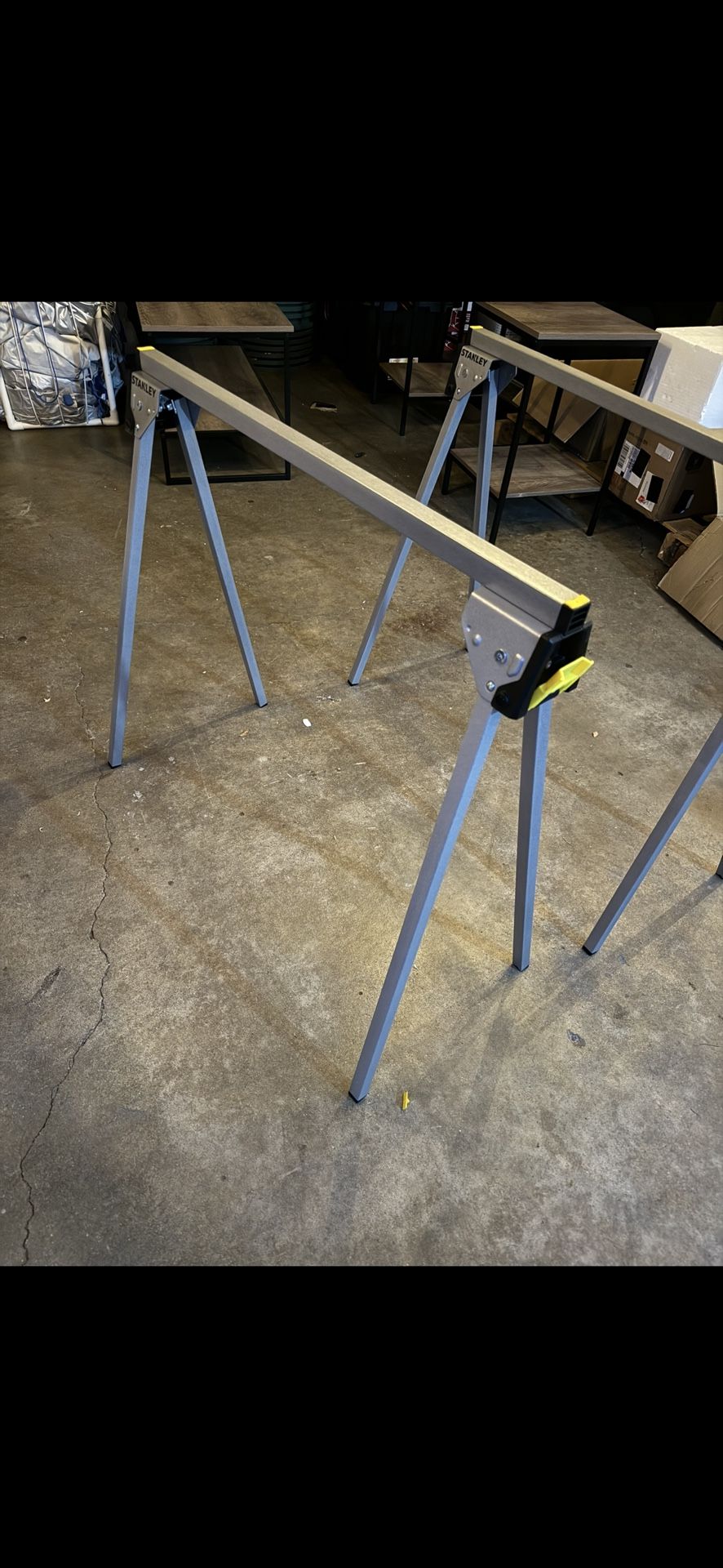 STANLEY STANLEY 29 in. H x 31 in. D Sawhorse Set 750 lb. Capacity Silver 2 pc.