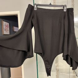 Nude Black Bodysuit Size L