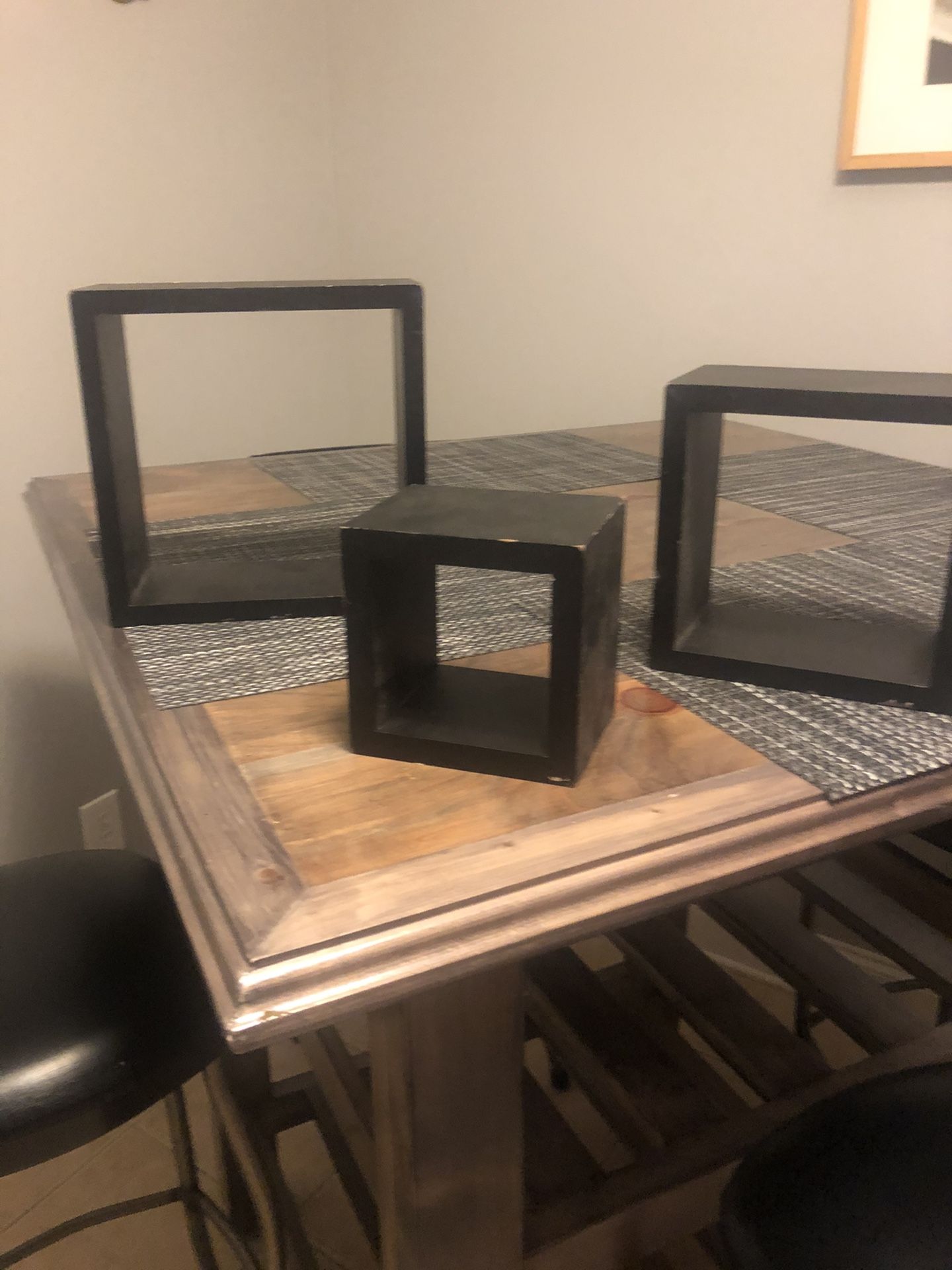 3 piece black wooden shelves